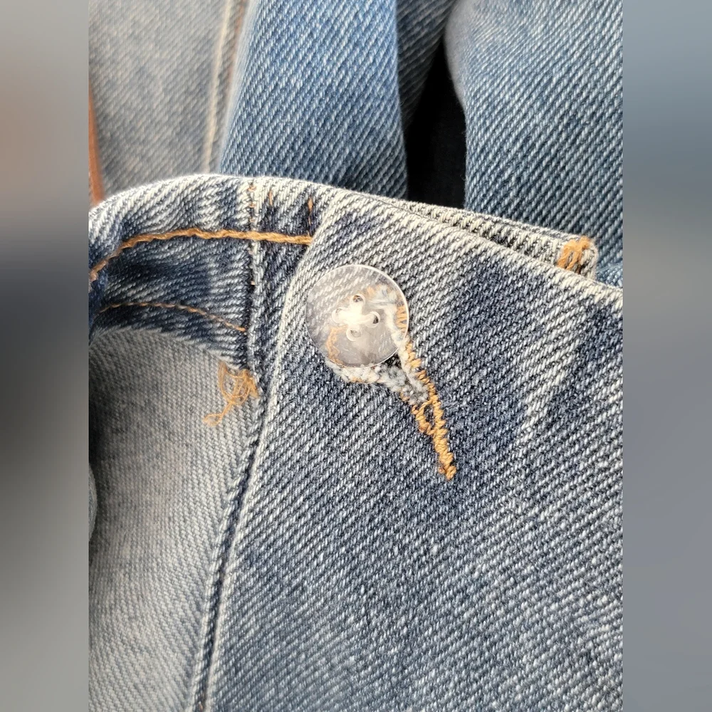 Soho Juniors sz 5/27 LIKE NEW Flare Hippy Boho Leather Vintage 70's Jeans Y2K - Picture 11 of 12